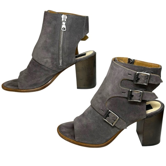 Rag & Bone - Women’s ‘Marta' Suede, Cut-Out Bootie - Grey, Size 38.5 IT, 8.5 US - Picture 3 of 16